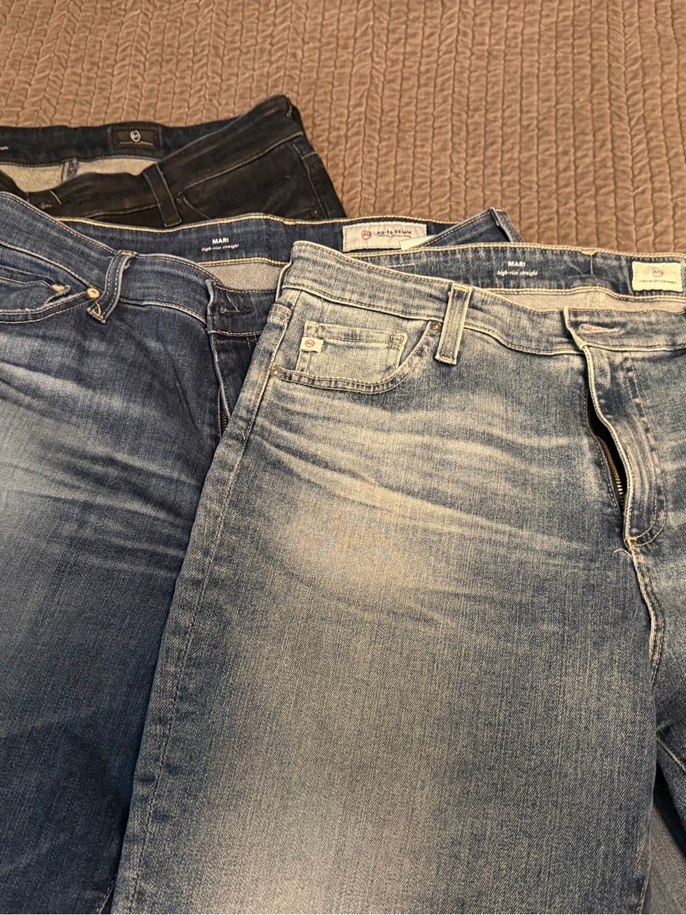 3 pairs AG Mari high rise straight jeans bundle - Picture 5 of 11